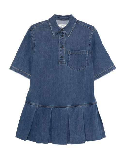 Robe-Chemise Plissée En Jean FRAME en coloris Blue