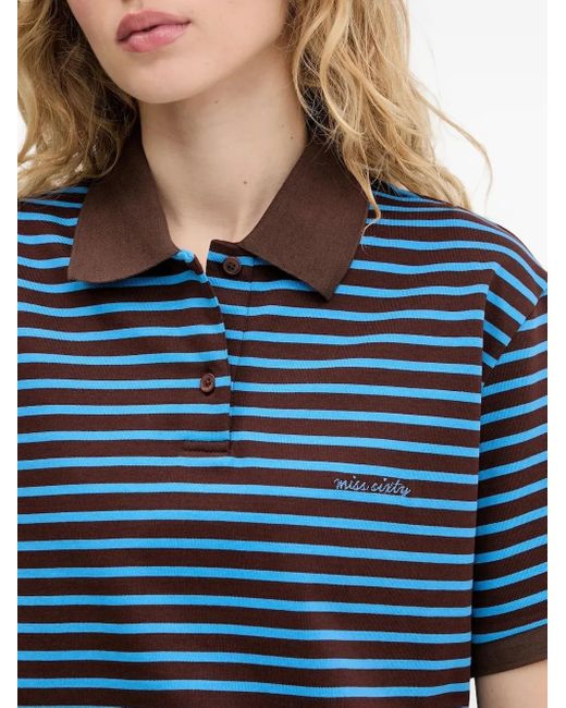 Miss Sixty Blue Gestreiftes Poloshirt