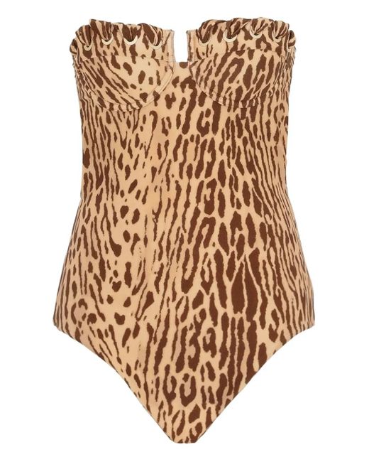 Zimmermann Natural Leopard-Print Swimsuit