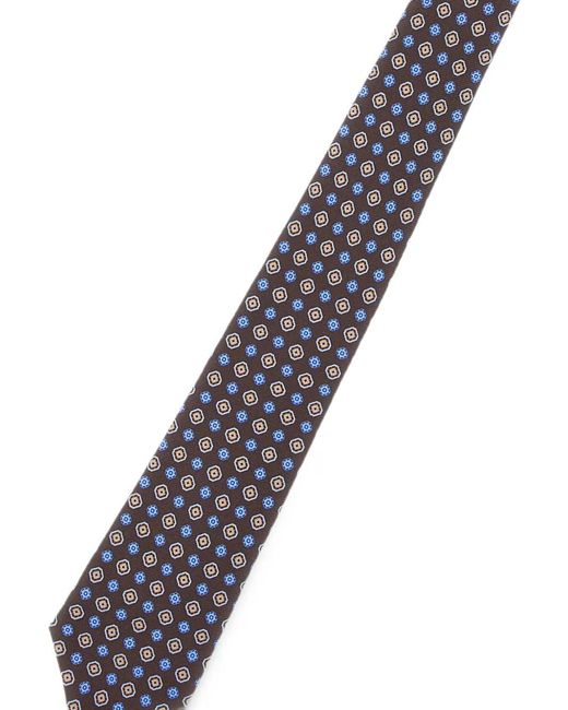 Kiton White Micro-Pattern Tie for men