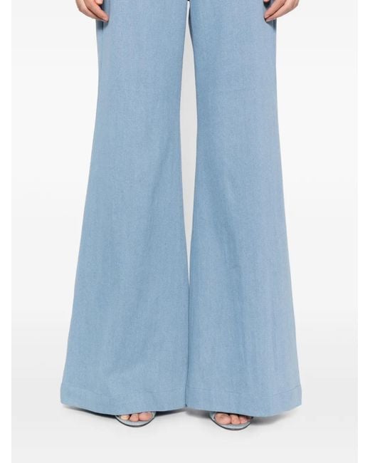 BLAKLACE Blue Button Flared Trousers