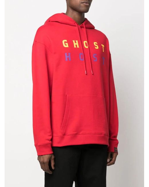 Raf Simons Red Ghost Host-Print Hoodie for men