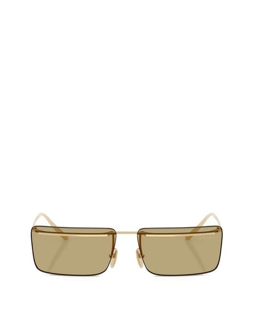 Prada White Rectangle-Frame Sunglasses for men