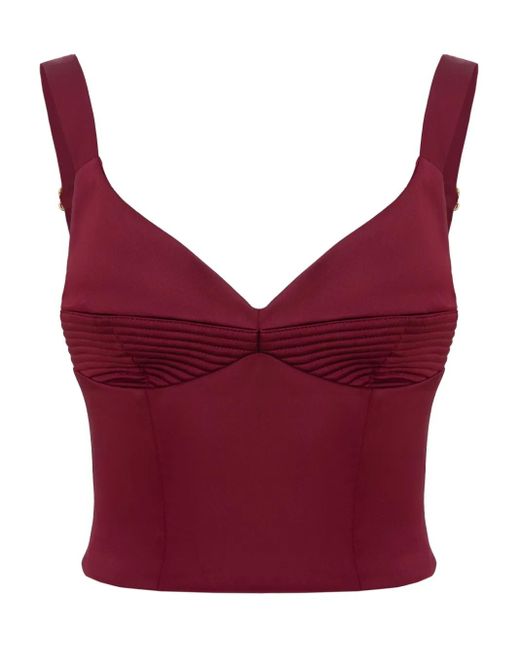 Top Haze fruncido Murmur de color Red