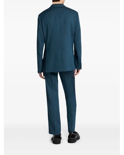 Etro Blue Checked Blazer for men