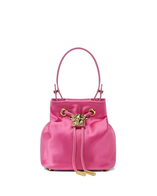 Versace La Medusa Kleine Bucket-Tas Met Trekkoord in het Pink
