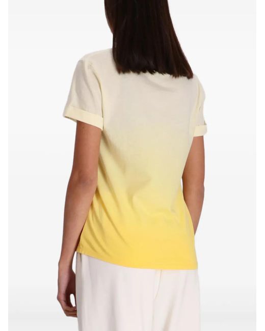 Liu Jo Yellow Logo-Detail Gradient-Effect T-Shirt