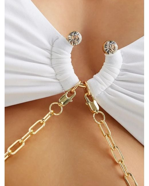 Beach Bunny White Daryn Triangle Bikini Top