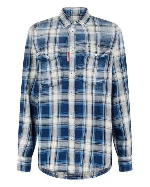 DSquared² Blue Check Shirt