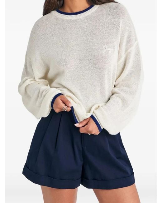 SER.O.YA Blue Kris Contrast-Trim Sweater