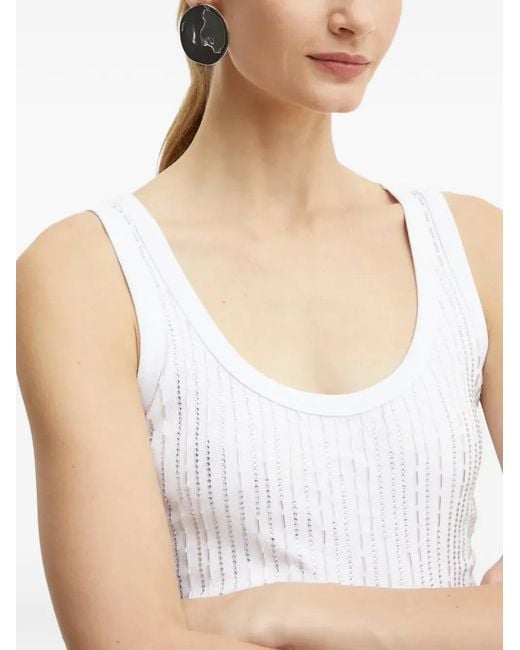 Pinko Blue Sequin-Embellished Tank Top