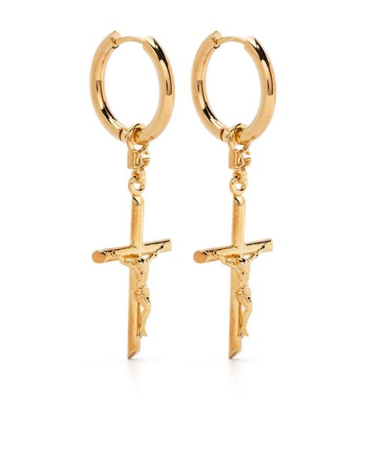 Dolce & Gabbana Metallic Dna Pendant Hoop Earrings for men