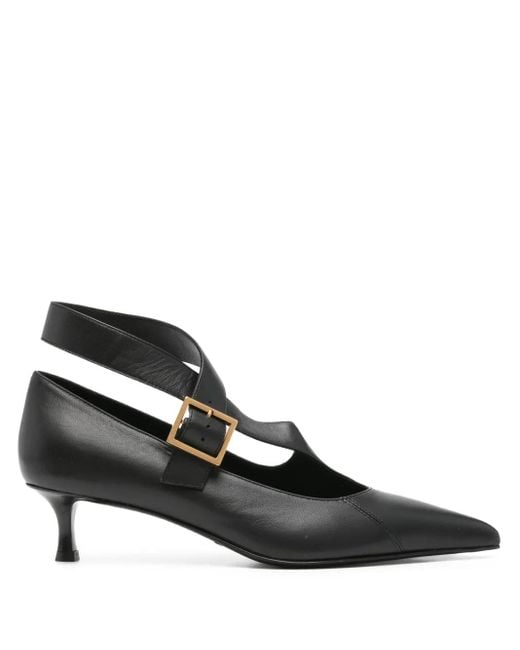 Khaite Black 45Mm Sloan Buckle-Strap Pumps