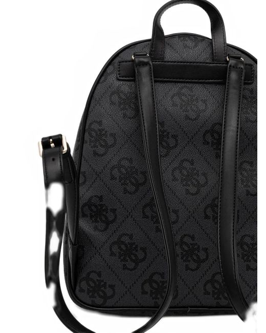 Guess Black Erenia Logo-Plaque Zip Backpack