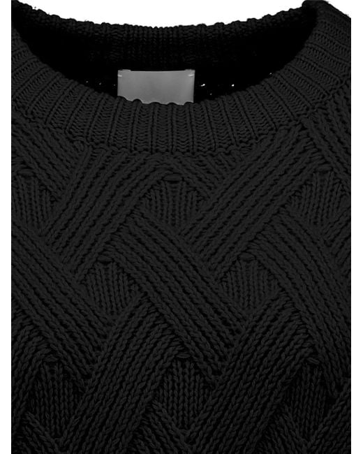 Allude Black Cable-Knit Knit