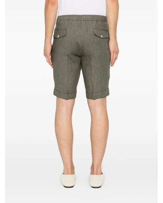 Barba Napoli Gray Capri Drawstring-Waist Deck Shorts for men