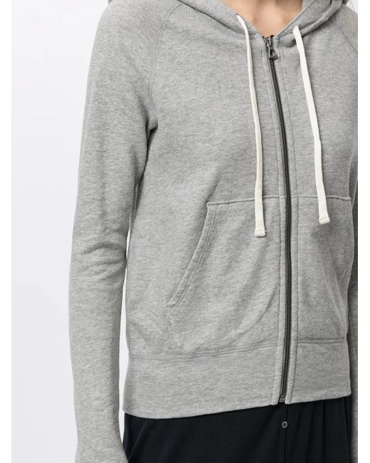 James Perse Gray Fleece Drawstring Hoodie
