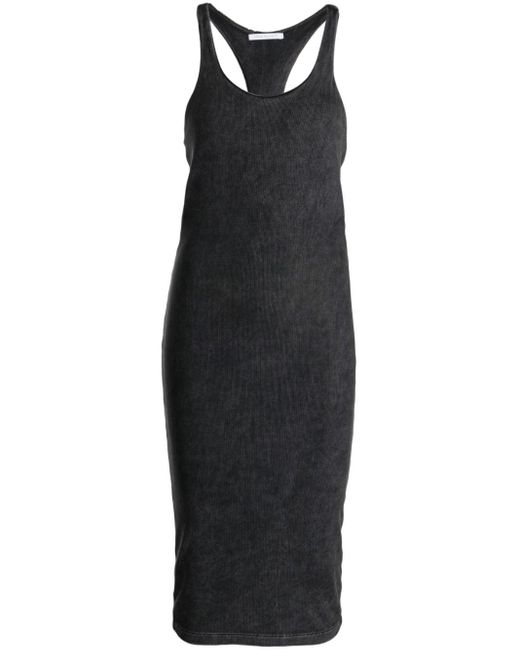 John Elliott Ribgebreide Midi-jurk in het Black