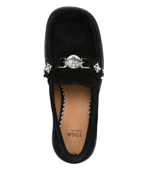Toga Black Loafer Mit Eckiger Kappe