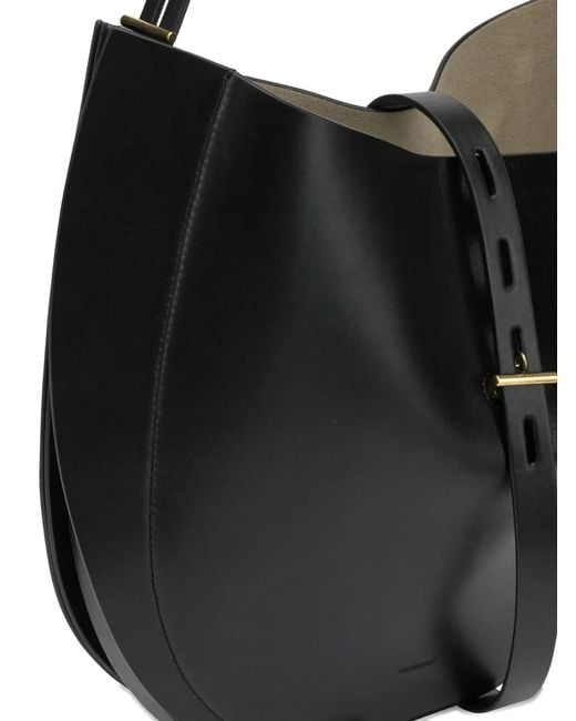 MINOBOSSI Black Liz Panelled Strap Shoulder Bag