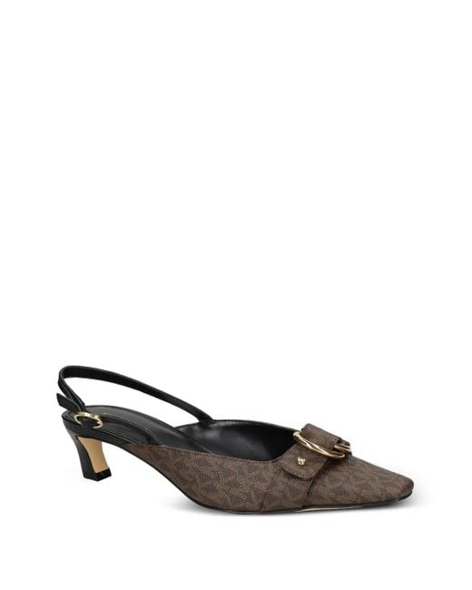 MICHAEL Michael Kors Brown Jaden Slingback Kitten-Heel Pumps