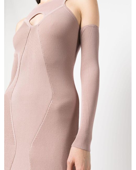 Pinko Pink Panelled Knit Midi Dress