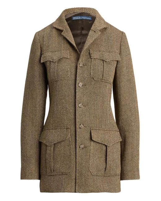 Polo Ralph Lauren Button-Up Jack Met Visgraatpatroon in het Green