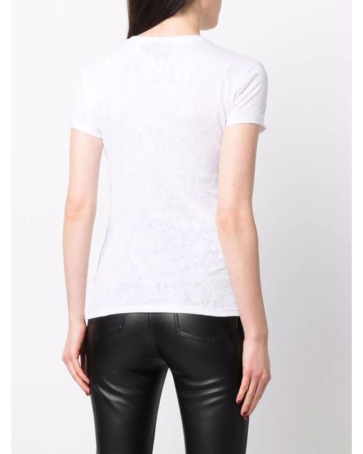 Philipp Plein White Rhinestone-Embellished T-Shirt