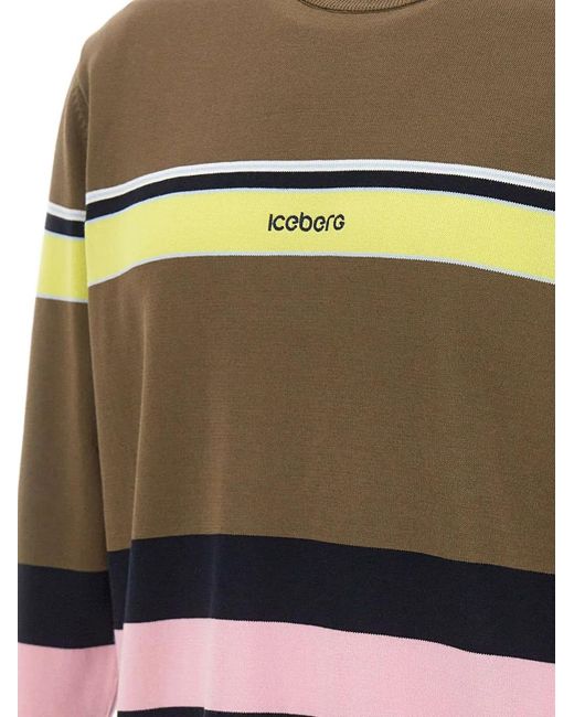 Iceberg Brown Logo-Embroidered Sweater for men