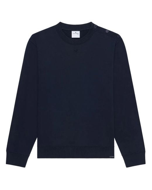 Courreges Blue Buttoned Fleece Sweatshirt for men