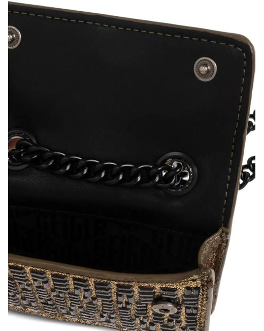 Kurt Geiger Black Crystal-Embellished Chain-Strap Mini Bag