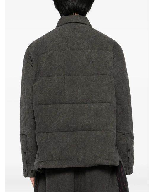 Yohji Yamamoto Gray Gusset-Collar Padded Jacket for men