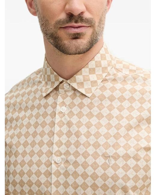 Trussardi Natural Check-Pattern Shirt for men