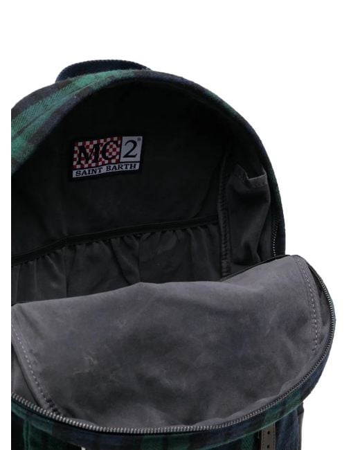 Mc2 Saint Barth Black Tartan-Print Backpack for men