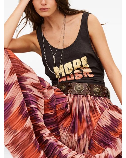 Ba&sh Red Ariette Maxi Skirt