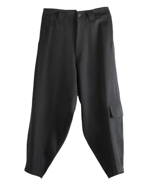 Yohji Yamamoto Gray Back Pockets Wool Trousers for men