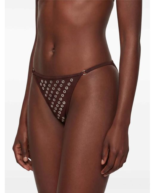 GIMAGUAS Brown Eyelet Bikini Bottom