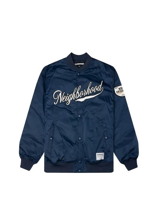 Neighborhood Blue Logo-Embroidered Patch-Detail Jacket for men