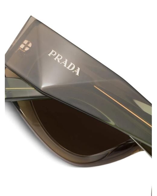 Prada Brown Symbole Rectangular-Frame Sunglasses for men