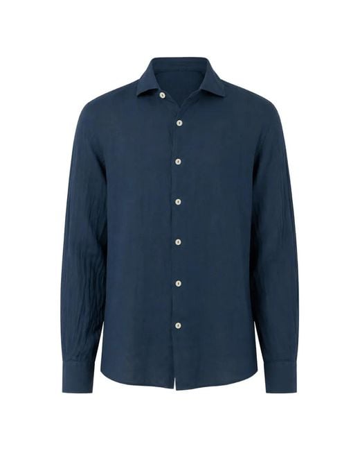 Mc2 Saint Barth Blue Chemise Pamplona En Lin for men