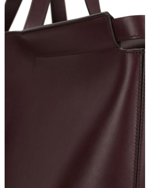 Tod's Purple Medium Di Folio Double-Handle Calfskin Tote Bag