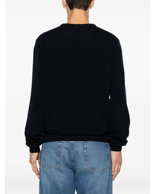 SERGIO MORETTI FIRENZE Blue Crew-Neck Long-Sleeve Sweater for men
