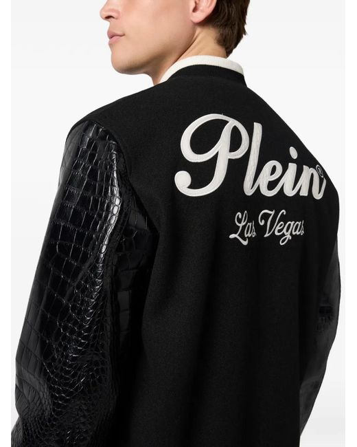 Philipp Plein Black Bomber Jacket for men