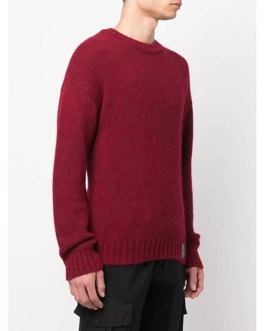 DSquared² Red Logo-Patch Knitted Jumper for men