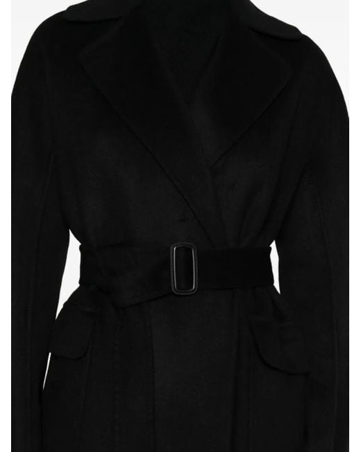 Abrigo con doble botonadura y cinturón Ottod'Ame de color Black