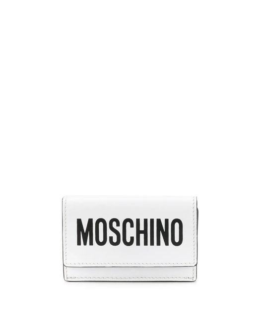 Moschino White Mini Logo-Print Wallet