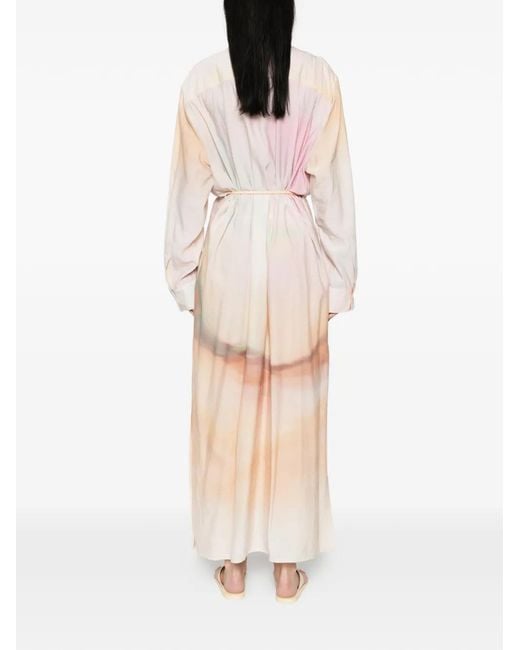 Nanushka White Buttoned Tie Dress