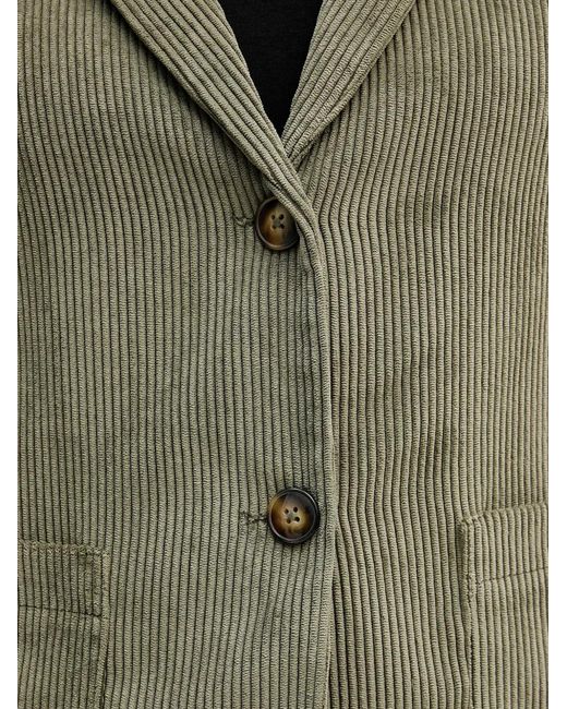 Benetton Green Corduroy Button Top