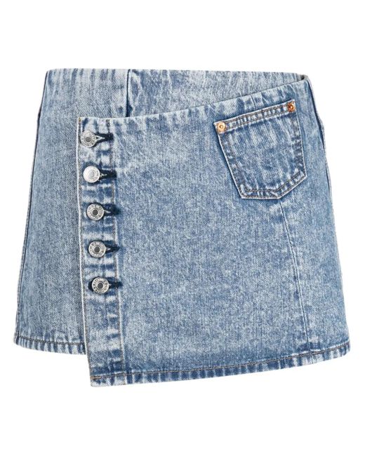 Re/done Blue Tief Sitzender Jeansrock