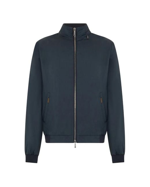 Moorer Blue Zipped High-Neck Jacket for men